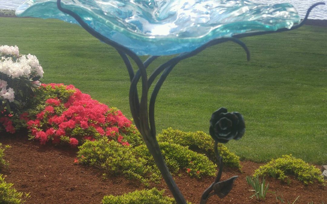 Bird Bath Collaboration- Metal Work by Elijah Burnett